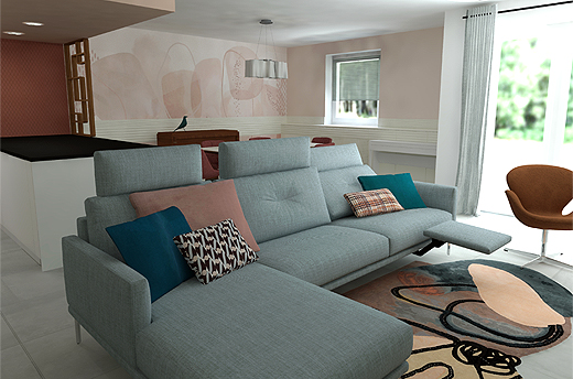 L'espace s'organise autour du canapé - Luxembourg OPHRYS ®