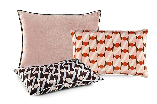 Coussins Aristote, Avalon,  soie et velours uni Elitis - Luxembourg OPHRYS ®