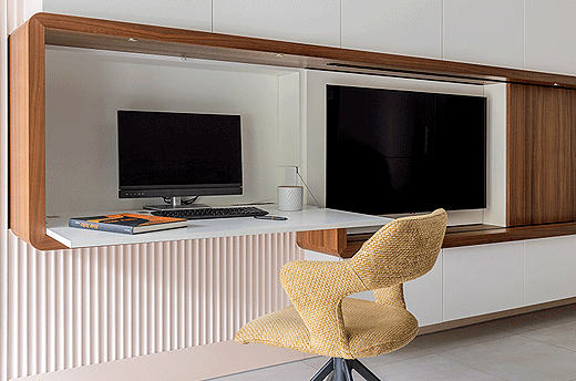 Aménagement intérieur meuble multifonctions sur-mesure bureau secrétaire - Luxembourg OPHRYS ®